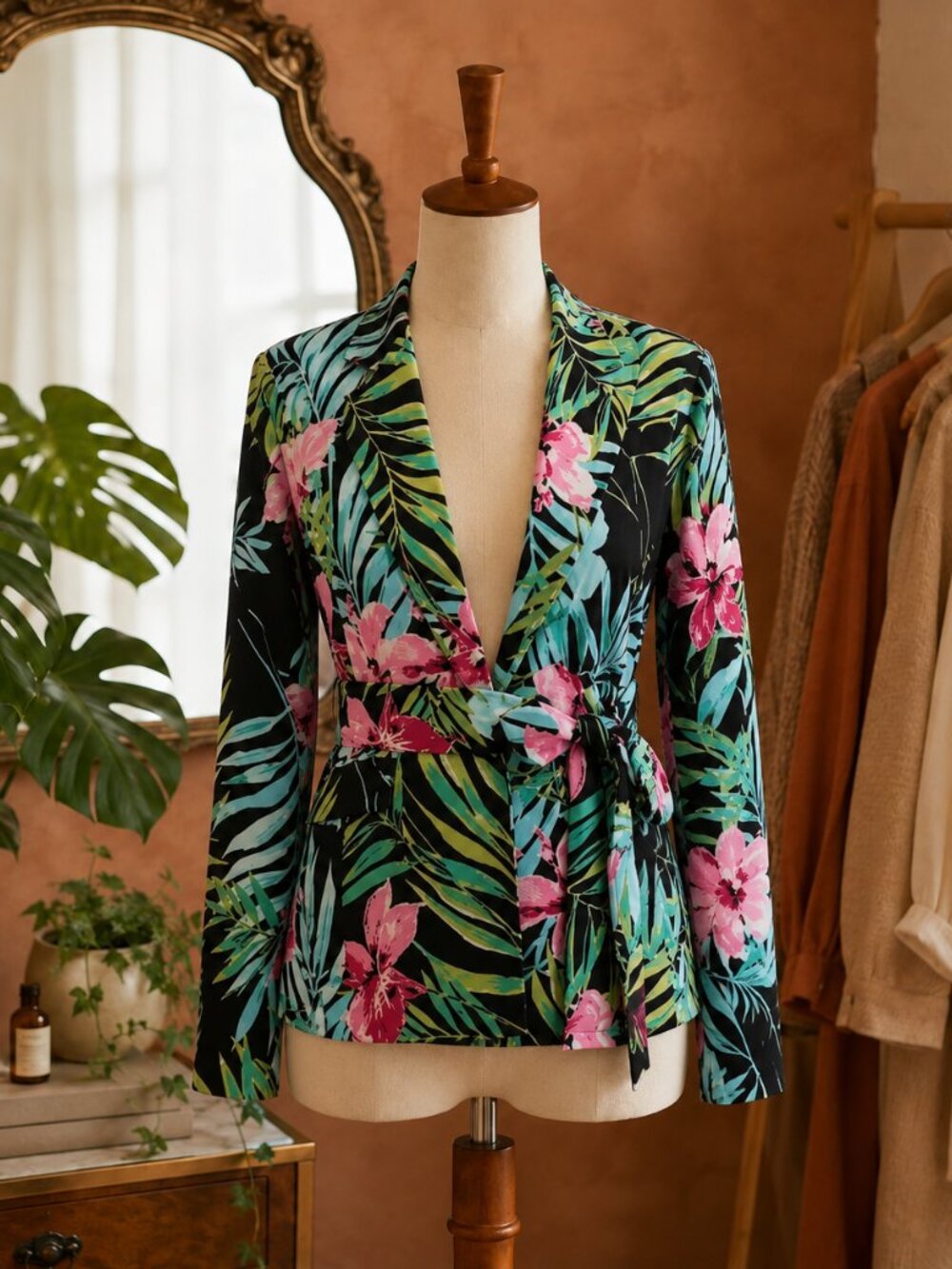 New York & Company Tropical Floral Women's Blazer